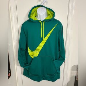 Nike Green and Yellow/Lime Green Swoosh Hoodie